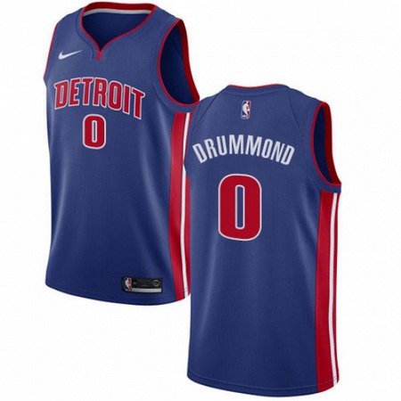 Mens Nike Detroit Pistons 0 Andre Drummond Swingman Royal Blue R