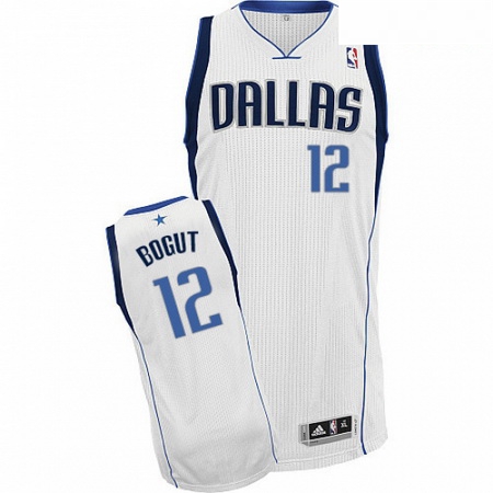 Mens Dallas Mavericks 12 Andrew Bogut NBA White Home Jersey