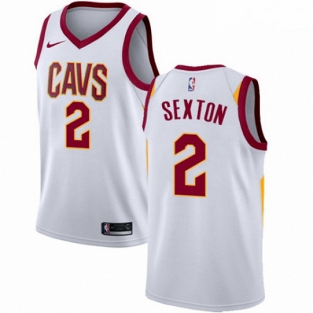 Mens Nike Cleveland Cavaliers 2 Collin Sexton Swingman White NBA Jersey Association Edition