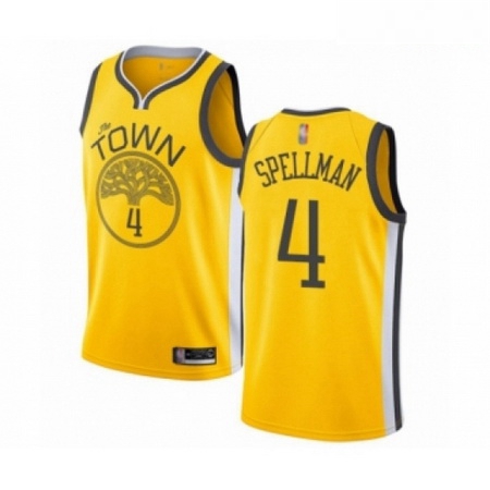 Mens Golden State Warriors 4 Omari Spellman Yellow Swingman Jers