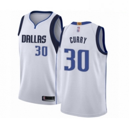 Mens Dallas Mavericks 30 Seth Curry Authentic White Basketball J
