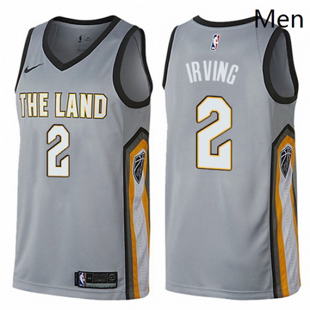 Mens Nike Cleveland Cavaliers 2 Kyrie Irving Swingman Gray NBA J