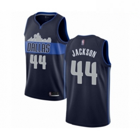 Mens Dallas Mavericks 44 Justin Jackson Authentic Navy Blue Bask