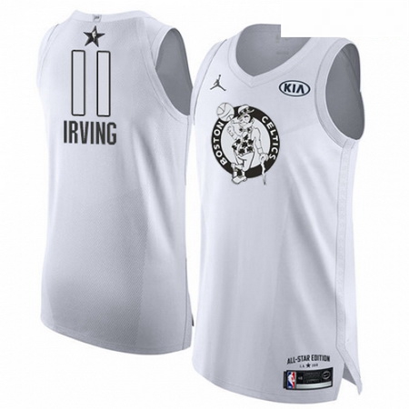 Mens Nike Jordan Boston Celtics 11 Kyrie Irving Authentic White 2018 All Star Game NBA Jersey