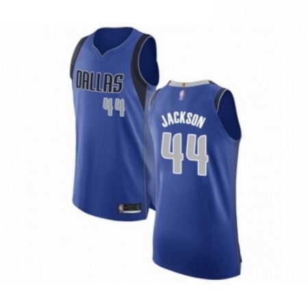 Mens Dallas Mavericks 44 Justin Jackson Authentic Royal Blue Basketball Jersey Icon Edition