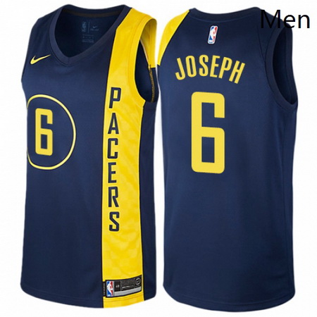 Mens Nike Indiana Pacers 6 Cory Joseph Authentic Navy Blue NBA J