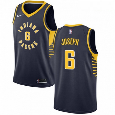 Mens Nike Indiana Pacers 6 Cory Joseph Authentic Navy Blue Road NBA Jersey Icon Edition