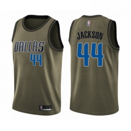 Mens Dallas Mavericks 44 Justin Jackson Swingman Green Salute to Service Basketball Jersey