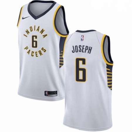 Mens Nike Indiana Pacers 6 Cory Joseph Authentic White NBA Jersey Association Edition