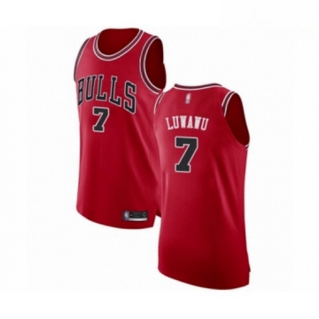 Mens Chicago Bulls 7 Timothe Luwawu Authentic Red Basketball Jersey Icon Edition