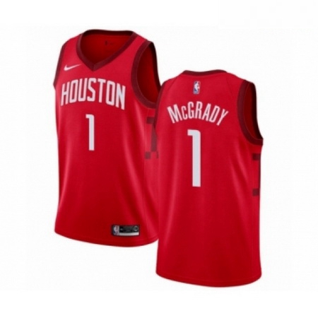 Mens Nike Houston Rockets 1 Tracy McGrady Red Swingman Jersey Earned Edition