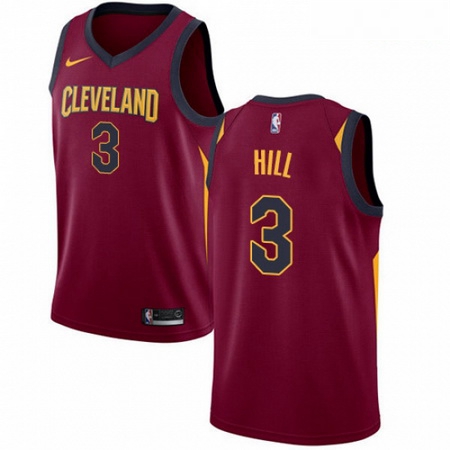 Mens Nike Cleveland Cavaliers 3 George Hill Swingman Maroon NBA Jersey Icon Edition