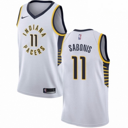 Mens Nike Indiana Pacers 11 Domantas Sabonis Authentic White NBA Jersey Association Edition