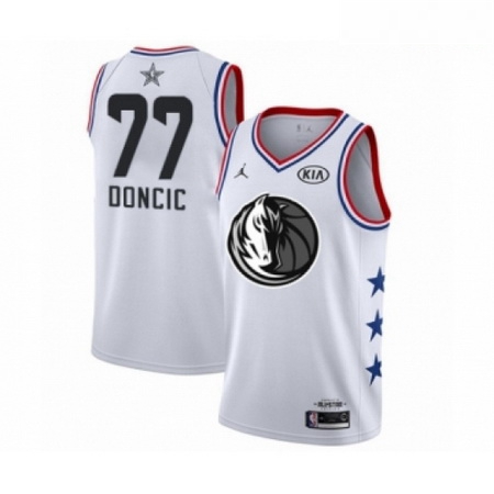 Mens Dallas Mavericks 77 Luka Doncic Swingman White 2019 All Star Game Basketball Jersey