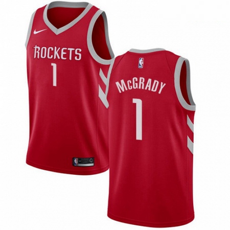 Mens Nike Houston Rockets 1 Tracy McGrady Swingman Red Road NBA 