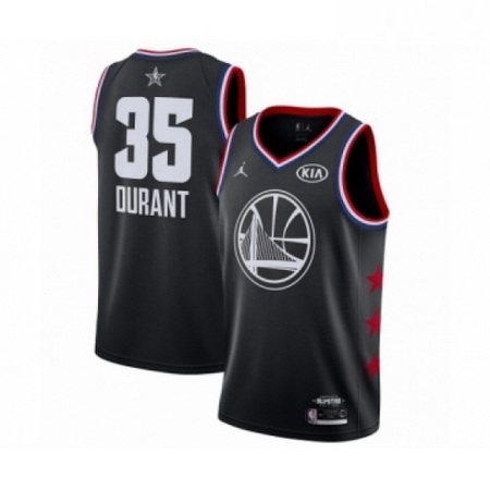 Mens Jordan Golden State Warriors 35 Kevin Durant Swingman Black 2019 All Star Game Basketball Jerse