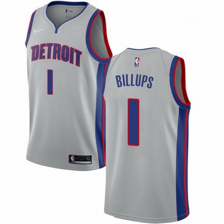 Mens Nike Detroit Pistons 1 Chauncey Billups Swingman Silver NBA