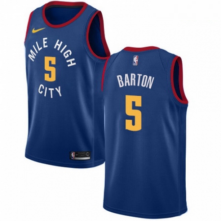 Mens Nike Denver Nuggets 5 Will Barton Authentic Light Blue Alternate NBA Jersey Statement Edition