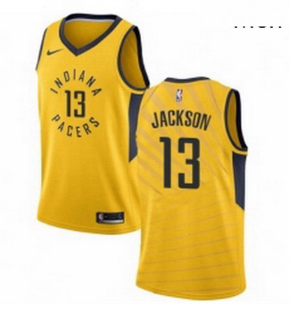 Mens Nike Indiana Pacers 13 Mark Jackson Authentic Gold NBA Jers
