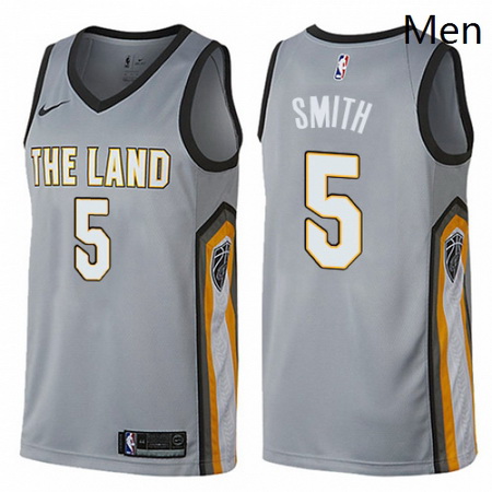 Mens Nike Cleveland Cavaliers 5 JR Smith Swingman Gray NBA Jersey City Edition