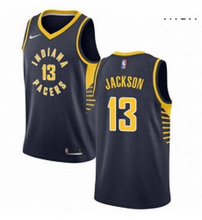 Mens Nike Indiana Pacers 13 Mark Jackson Authentic Navy Blue Roa