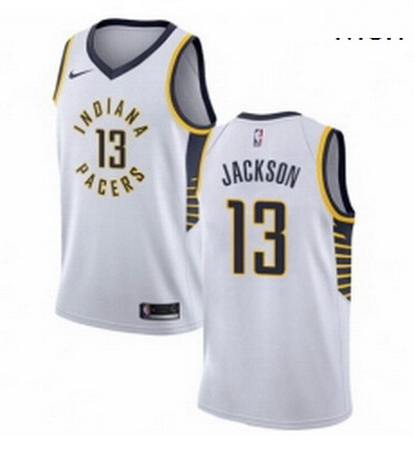 Mens Nike Indiana Pacers 13 Mark Jackson Swingman White NBA Jersey Association Edition