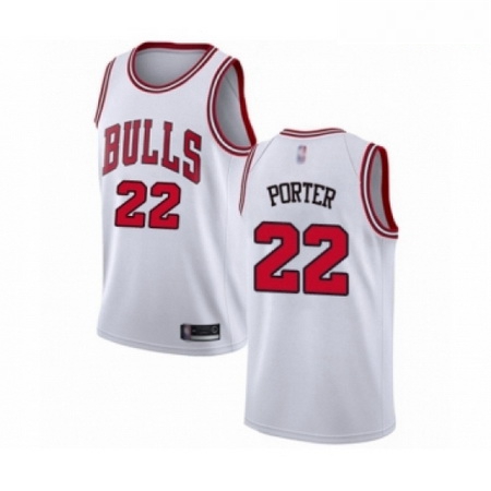 Mens Chicago Bulls 22 Otto Porter Authentic White Basketball Jersey Association Edition