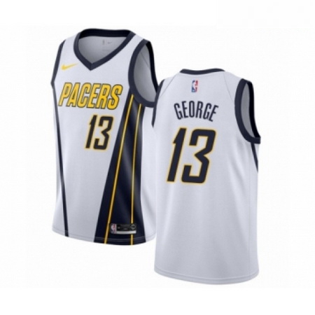 Mens Nike Indiana Pacers 13 Paul George White Swingman Jersey Ea