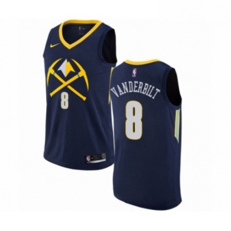 Mens Nike Denver Nuggets 8 Jarred Vanderbilt Swingman Navy Blue NBA Jersey City Editio