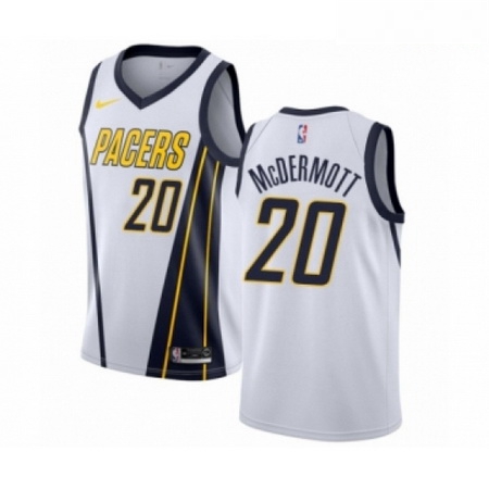 Mens Nike Indiana Pacers 20 Doug McDermott White Swingman Jersey Earned Edition