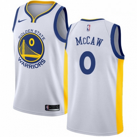 Mens Nike Golden State Warriors 0 Patrick McCaw Swingman White Home NBA Jersey Association Edition