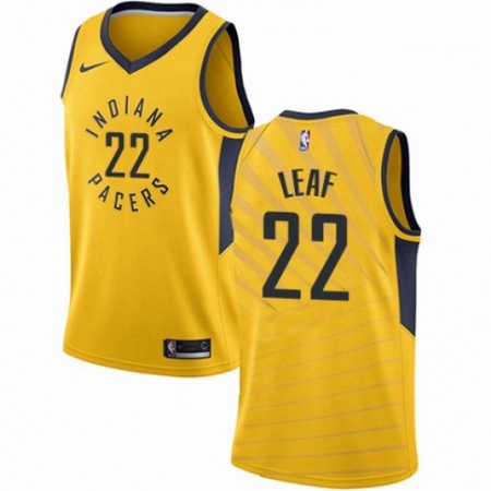 Mens Nike Indiana Pacers 22 T J Leaf Authentic Gold NBA Jersey Statement Edition