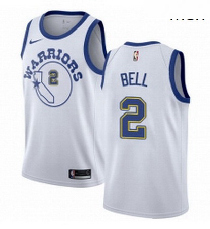 Mens Nike Golden State Warriors 2 Jordan Bell Authentic White Hardwood Classics NBA Jersey