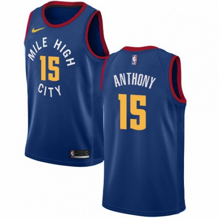 Mens Nike Denver Nuggets 15 Carmelo Anthony Swingman Light Blue Alternate NBA Jersey Statement Editi