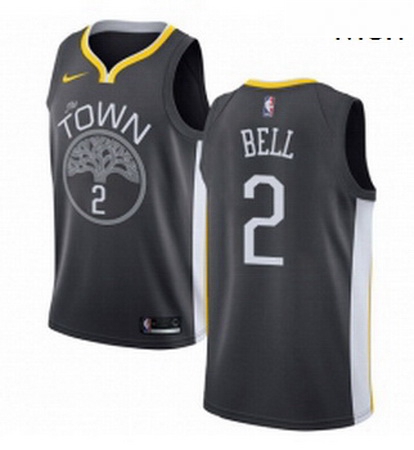 Mens Nike Golden State Warriors 2 Jordan Bell Swingman Black Alternate NBA Jersey Statement Edition