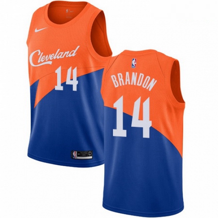 Mens Nike Cleveland Cavaliers 14 Terrell Brandon Swingman Blue NBA Jersey City Edition