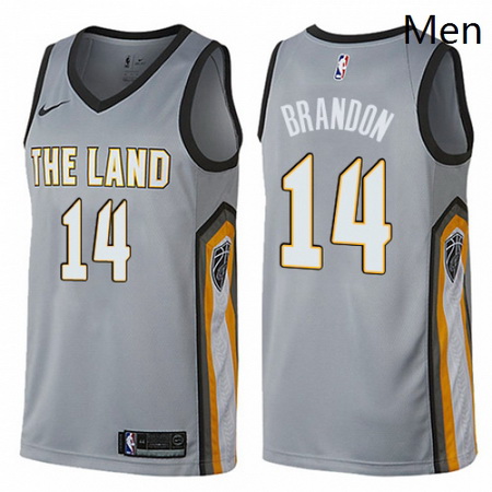 Mens Nike Cleveland Cavaliers 14 Terrell Brandon Swingman Gray NBA Jersey City Edition