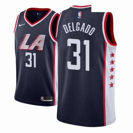 Men NBA 2018 19 Los Angeles Clippers 31 Angel Delgado City Edition Navy Jersey