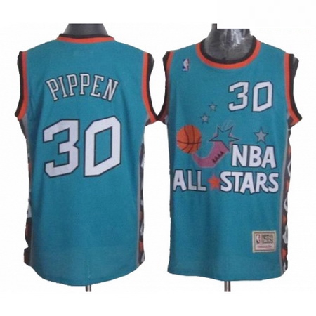 Mens Mitchell and Ness Chicago Bulls 30 Scottie Pippen Authentic Light Blue 1996 All Star Throwback 