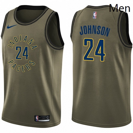 Mens Nike Indiana Pacers 24 Alize Johnson Swingman Green Salute to Service NBA Jersey