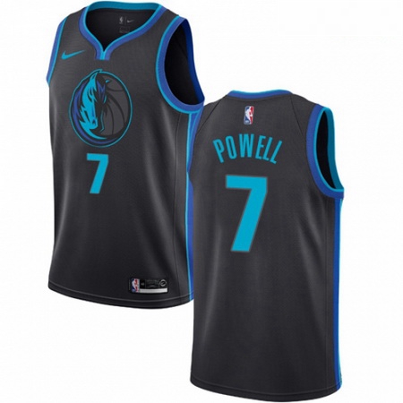 Mens Nike Dallas Mavericks 7 Dwight Powell Swingman Charcoal NBA Jersey City Edition