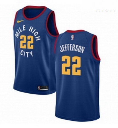 Mens Nike Denver Nuggets 22 Richard Jefferson Swingman Light Blue Alternate NBA Jersey Statement Edi