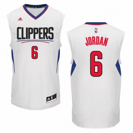 Mens Adidas Los Angeles Clippers 6 DeAndre Jordan Authentic White Home NBA Jersey