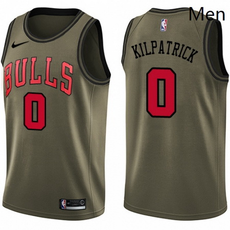 Mens Nike Chicago Bulls 0 Sean Kilpatrick Swingman Green Salute to Service NBA Jersey