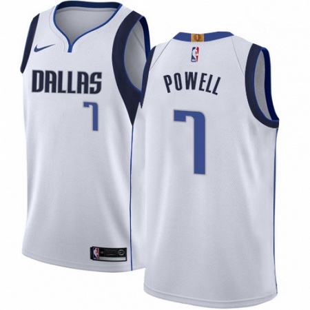 Mens Nike Dallas Mavericks 7 Dwight Powell Swingman White NBA Jersey Association Edition