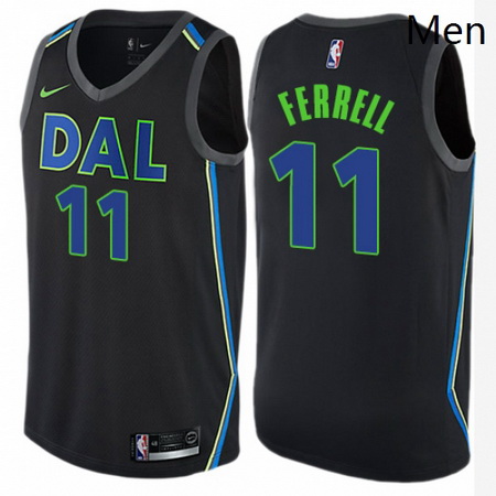 Mens Nike Dallas Mavericks 11 Yogi Ferrell Authentic Black NBA Jersey City Edition