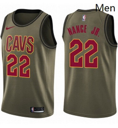 Mens Nike Cleveland Cavaliers 22 Larry Nance Jr Swingman Green Salute to Service NBA Jersey