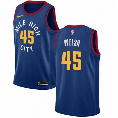 Mens Nike Denver Nuggets 45 Thomas Welsh Swingman Light Blue NBA Jersey Statement Edition