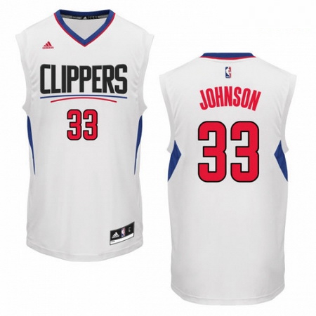 Mens Adidas Los Angeles Clippers 33 Wesley Johnson Swingman White Home NBA Jersey