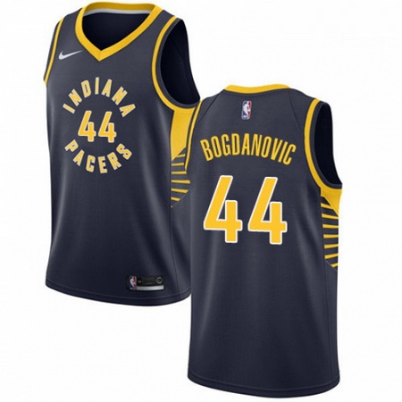 Mens Nike Indiana Pacers 44 Bojan Bogdanovic Authentic Navy Blue Road NBA Jersey Icon Edition